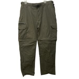 BC Clothing Convertible Cargo Pants Mens L 32 Olive Green Hiking Outdoor